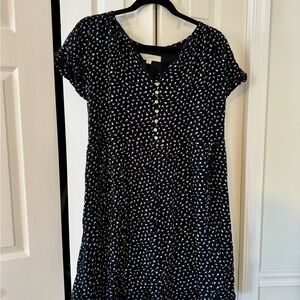 Black and White Button-Front Dress